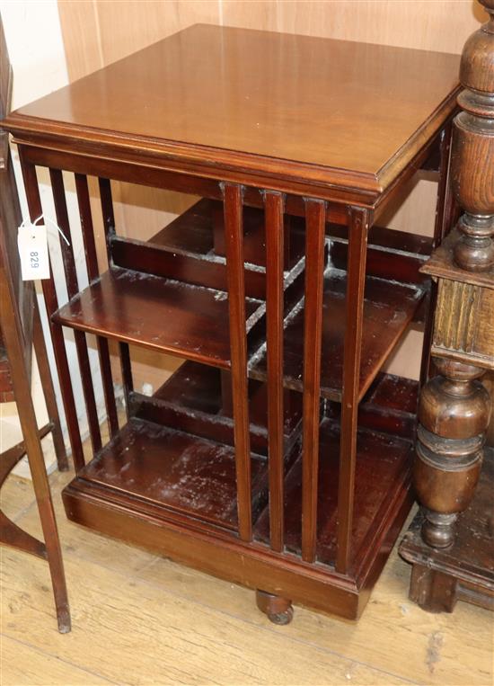 An Edwardian mahogany revolving bookcase W.50cm